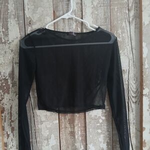 Chic Black Sheer Crop Top